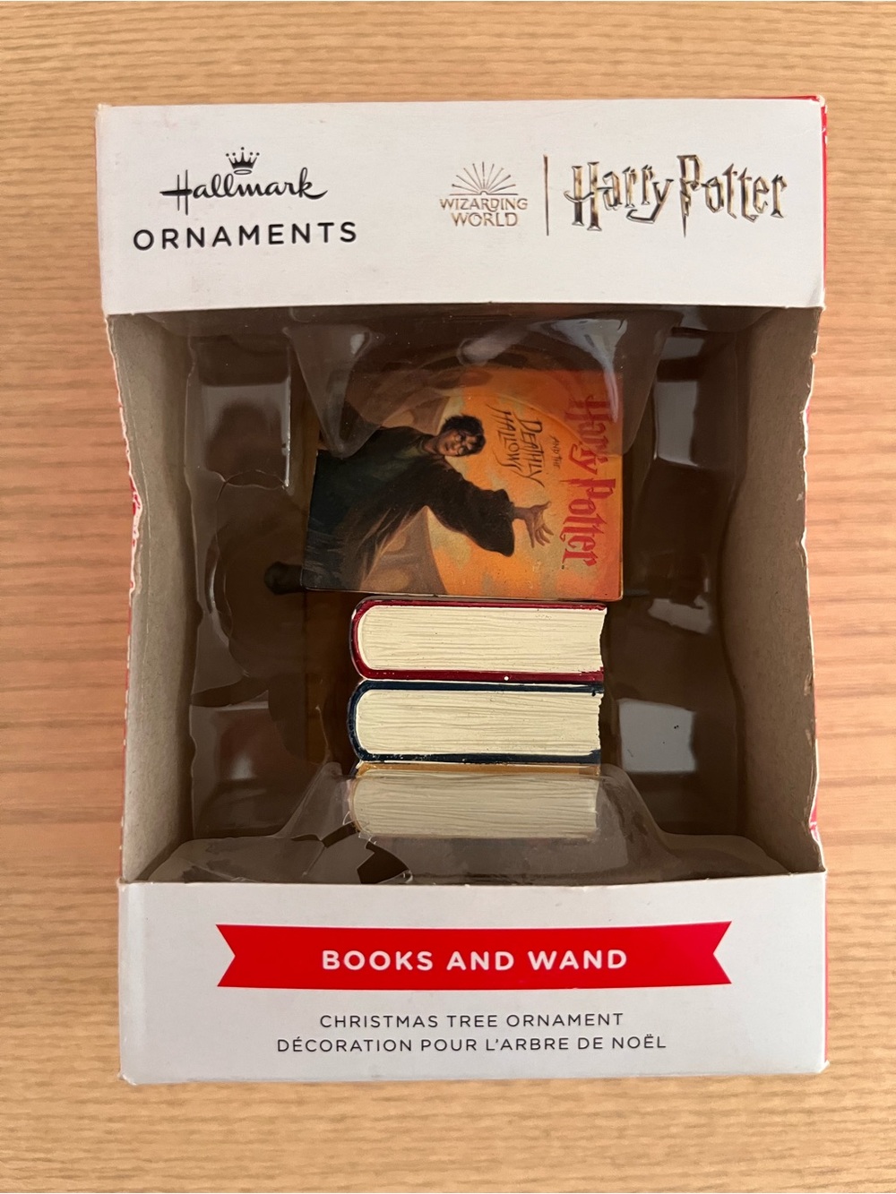 Harry Potter Books & Wand Ornament - Hallmark